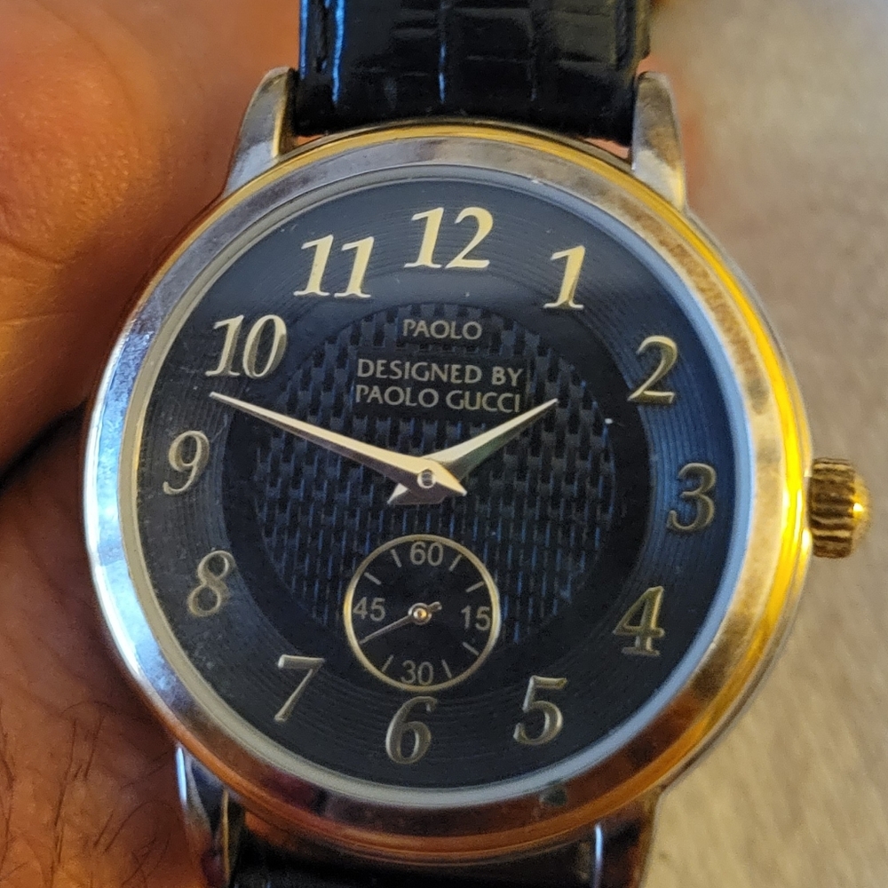 Gucci by Paolo black dial full Leather band watch